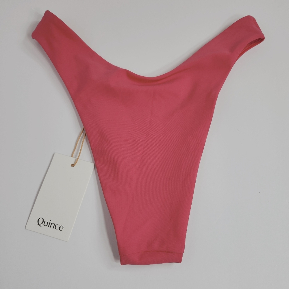 Quince Italian High Leg Bikini Bottom Small Pink Swimwear Beach NEW NWT - Picture 5 of 6